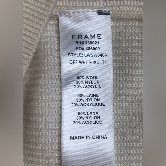 Frame denim ruffle, one shoulder wool blend sweater size X S - Picture 5 of 11